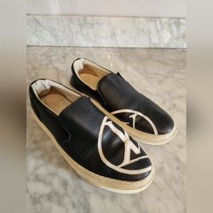 Louis Vuitton Black and White Loafers